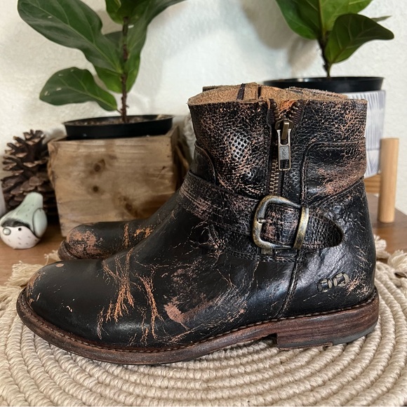 Bed Stu BECCA BLACK LUX Leather Moto Boots Size 7 - Picture 6 of 16